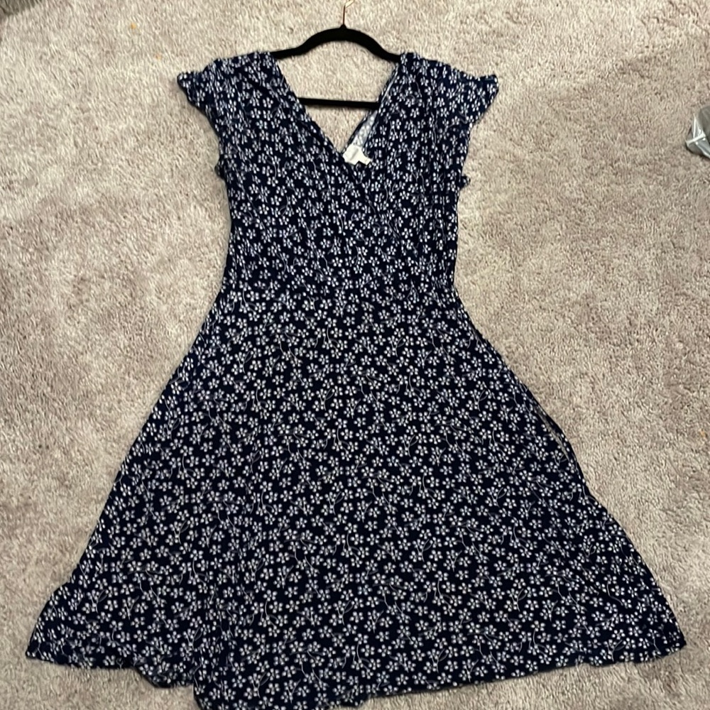 Navy Vneck Dress